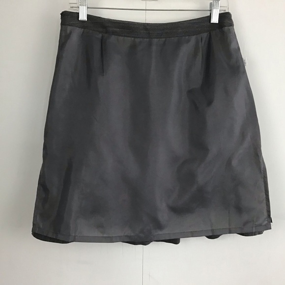 Loft outlet grey herringbone flirty academia skater mini skirt. Size 4 - Picture 4 of 7